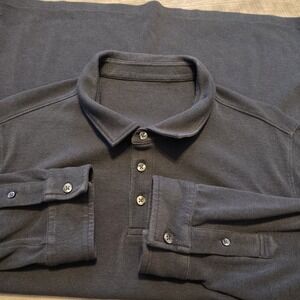 Vuori Strato Tech Polo Shirt Mens XL Blue Long Sleeve Stretch Casual V1006